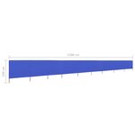 Vidaxl paravent 9 panneaux tissu 1200 x 160 cm bleu azuré