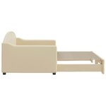 vidaXL Lit de jour avec lit gigogne crème 90x200 cm tissu