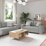 vidaXL Ensemble de Canapés avec coussin avec oreiller 3 Pièces Gris tissu
