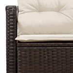 vidaXL Sofa de jardin 2 places avec coussins marron en poly rotin