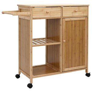 vidaXL Chariot de Cuisine avec Roues Naturel 90 5 x 36 x 86 5 cm