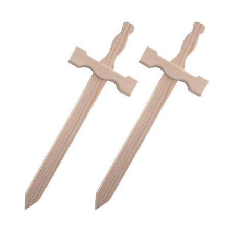 2 épées en bois 39 x 13 cm