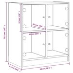 vidaXL Armoire latérale avec portes en verre chêne fumé 68x37x75 5 cm