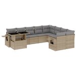 vidaXL Salon de jardin avec coussins 10 Pièces beige résine tressée