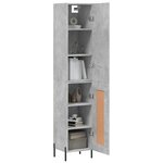 vidaXL Buffet haut Gris béton 34 5x34x180 cm Bois d'ingénierie