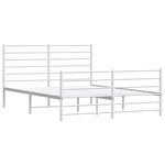 vidaXL Cadre de lit métal sans matelas et pied de lit blanc 140x190 cm