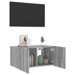 vidaXL Meuble TV mural avec lumières LED sonoma gris 60x35x31 cm