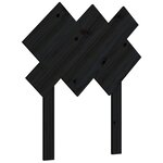 vidaXL Tête de lit Noir 72 5x3x81 cm Bois massif de pin