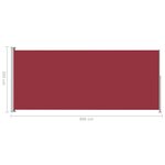 vidaXL Auvent latéral rétractable de patio 200x500 cm Rouge