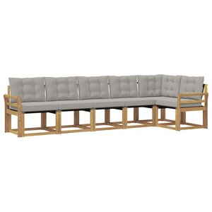 vidaXL Ensemble de canapés d'extérieur 6 pc Blanc et gris clair
