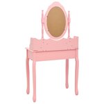 vidaXL Ensemble de coiffeuse avec tabouret Rose 75x69x140 cm Paulownia