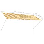vidaXL Auvent rétractable 300x150 cm Jaune et blanc