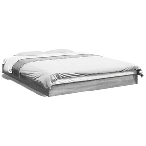 vidaXL Cadre de lit sans matelas sonoma gris 150x200 cm