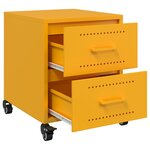 vidaXL Tables de chevet 2 Pièces jaune moutarde 36x39x43 5 cm acier