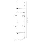 vidaXL Système de garde-robe télescopique avec étagères Aluminium