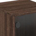 vidaXL Table de chevet avec porte en verre chêne marron 35x37x50 cm