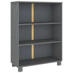 vidaXL Bibliothèque HAMAR Gris foncé 85x35x112 cm Bois de pin massif