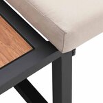 vidaXL Canapé de jardin avec coussin Marron 200.5 x 70 x 85.5 cm Métal