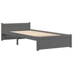 vidaXL Cadre de lit sans matelas gris bois massif 75x190 cm