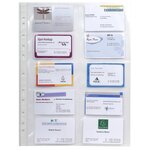 Sachet De 10 Pochettes Perforées Pour Cartes De Visite 10 Emplacements - Polypropylène Lisse 11/100e - A4 - Cristal - X 10 - Exacompta