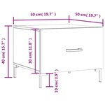 vidaXL Table basse blanc 50x50x40 cm bois d'ingénierie