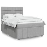 vidaXL Sommier à lattes de lit avec matelas Gris clair 160x200cm Tissu