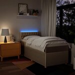 vidaXL Sommier à lattes de lit avec matelas Crème 90x200 cm Tissu