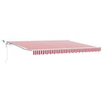 vidaXL Auvent rétractable automatique avec LED Rayé rouge et blanc 400x350 cm