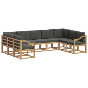 vidaXL Ensemble de canapés d'extérieur 9 Pièces Blanc et anthracite
