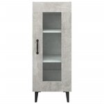 vidaXL Buffet Gris béton 34 5x34x90 cm Bois d'ingénierie