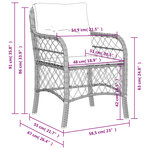 vidaXL Chaises de jardin avec coussins lot de 2 marron résine tressée