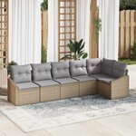 vidaXL Ensemble de salle à manger pour jardin 6 Pièces Beige  Gris clair