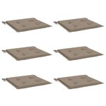 vidaXL Coussins de chaise jardin lot de 6 taupe 50x50x3cm tissu oxford