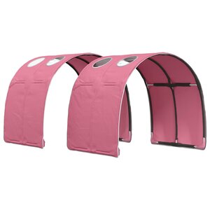 vidaXL Tunnel de lit 2 Pièces Rose 211 x 67 5 x 2 cm Polyester