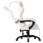 Chaise fauteuil siège pivotante de bureau informatique étude de jeux vidéo Rose similicuir rose 02_0024228