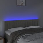 vidaXL Tête de lit à LED Gris clair 144x5x78/88 cm Velours