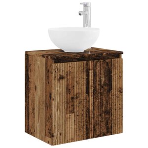 vidaXL Vanité de lavabo mural Bois ancien 49 5 x 35 x 63 cm