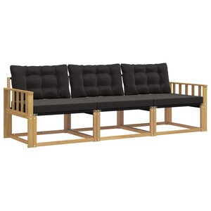 vidaXL Ensemble de canapés d'extérieur 3 pc Blanc et noir