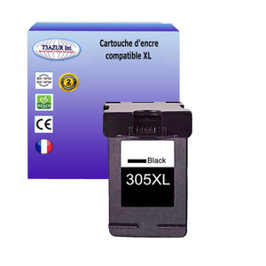 T3azur - cartouche d'encre compatible remplace hp 305 305xl noire pour  hp envy 6022e 6030 6030e 6032 6032e