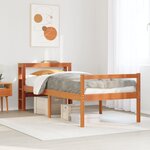 vidaXL Cadre de lit avec tête de lit sans matelas cire marron 75x190cm