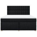 vidaXL Sommier à lattes de lit avec matelas Noir 180x200 cm Tissu