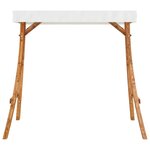 vidaXL Cadre de balançoire avec toit crème Bois courbé à finition teck