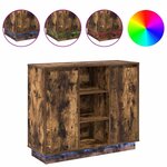 vidaXL Buffet LED Chêne fumé 90 x 32 x 75 cm Bois d'ingénierie