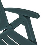 vidaXL Chaise longue avec repose-pied Plastique Vert