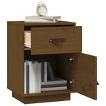 vidaXL Table de chevet Marron miel 40x34x55 cm Bois de pin solide