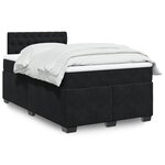 vidaXL Sommier à lattes de lit avec matelas Noir 120x200 cm Velours