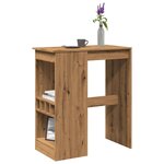 vidaXL Table de bar avec étagères chêne artisanal bois d'ingénierie