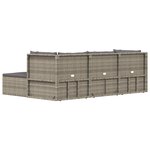 vidaXL Salon de jardin 4 Pièces avec coussins Gris Résine tressée