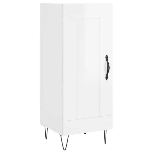 vidaXL Buffet Blanc brillant 34 5x34x90 cm Bois d'ingénierie