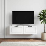 vidaXL Meuble TV mural Blanc 98 x 41 x 30 cm Bois d'ingénierie
